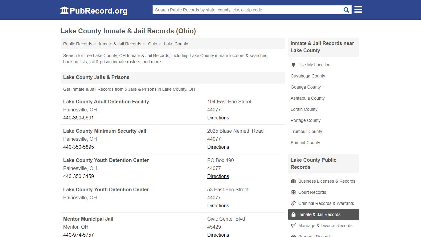 Free Lake County Inmate & Jail Records (Ohio Inmate & Jail ...